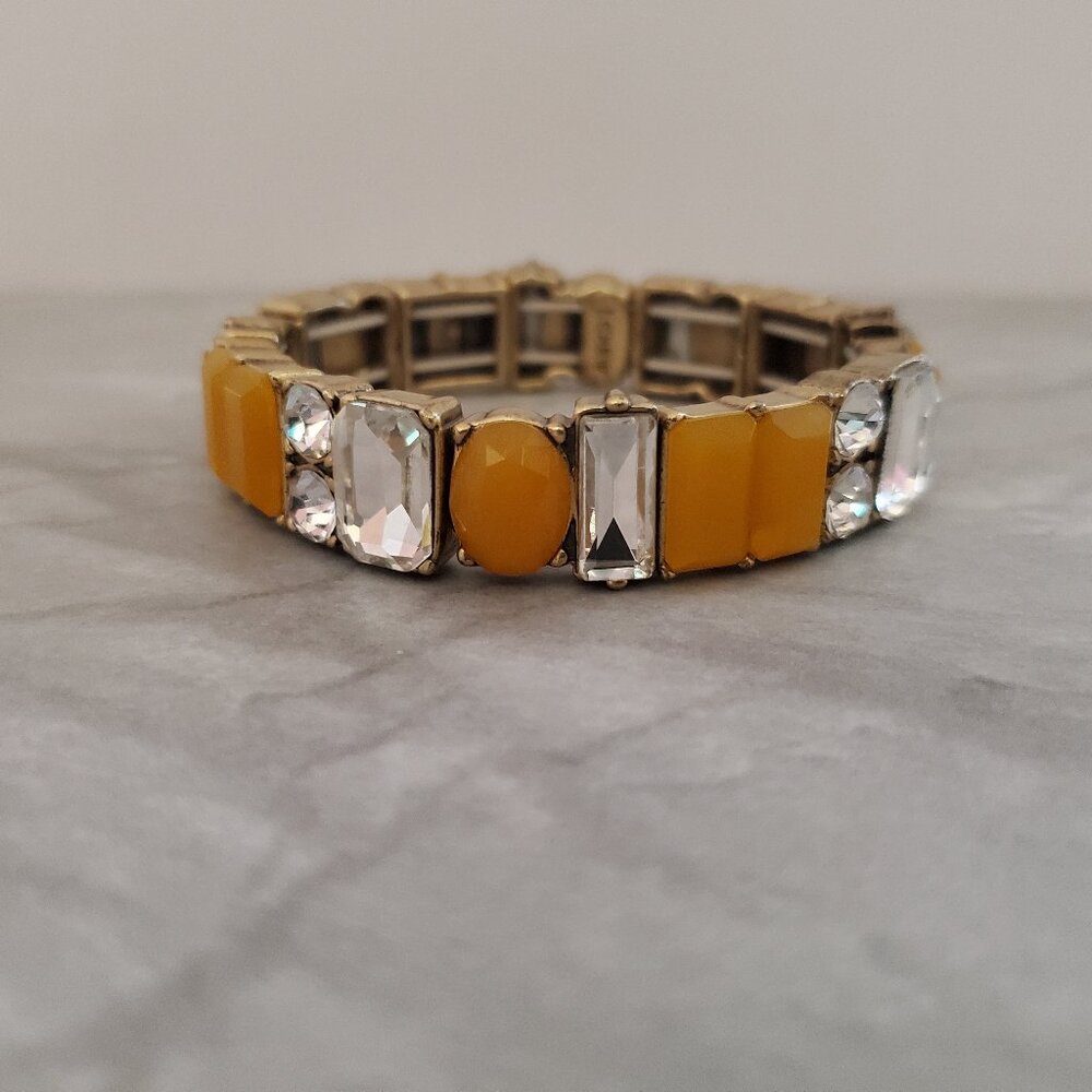 J.Crew Antiqued Vintage Y2k 2000's 00's Stretch Elastic Rhinestone Bracelet